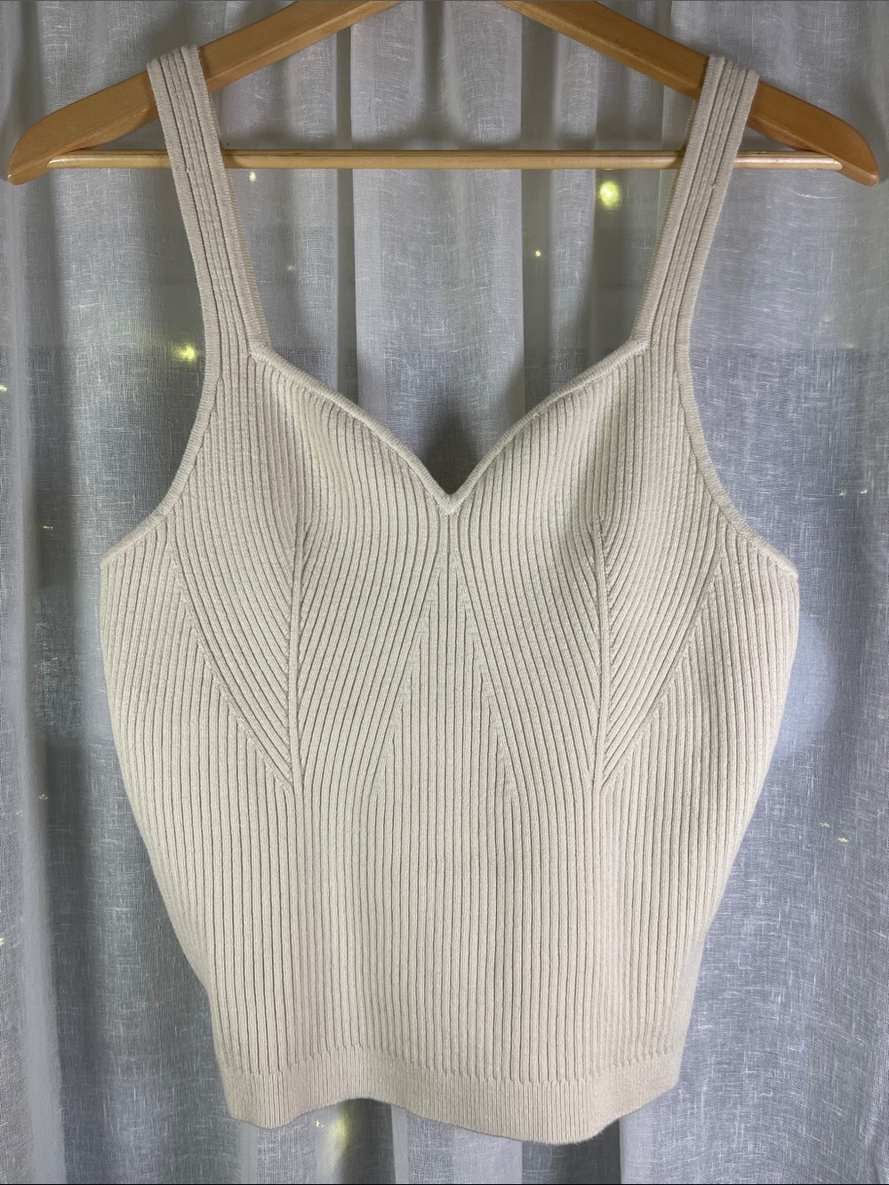 Abercrombie & Fitch Cream Ribbed Knit Tank
